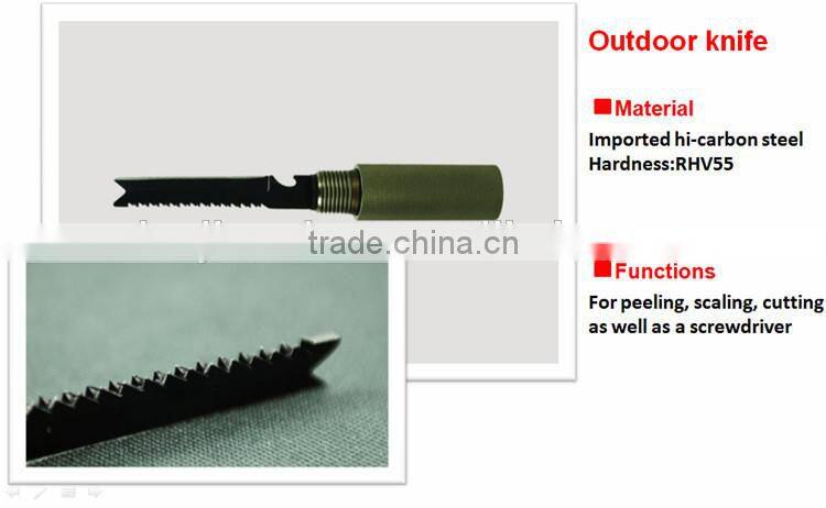 New Model Multifunction Off Road Car Tool Sets with Shovel Hoe Knife Flint and Flashlight