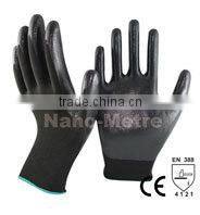 NMSAFETY black nitrile knitted hand gloves / oil resistant glove