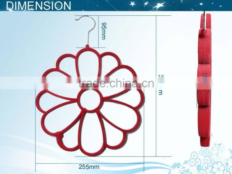 Velvet hanger for scarves in rose red