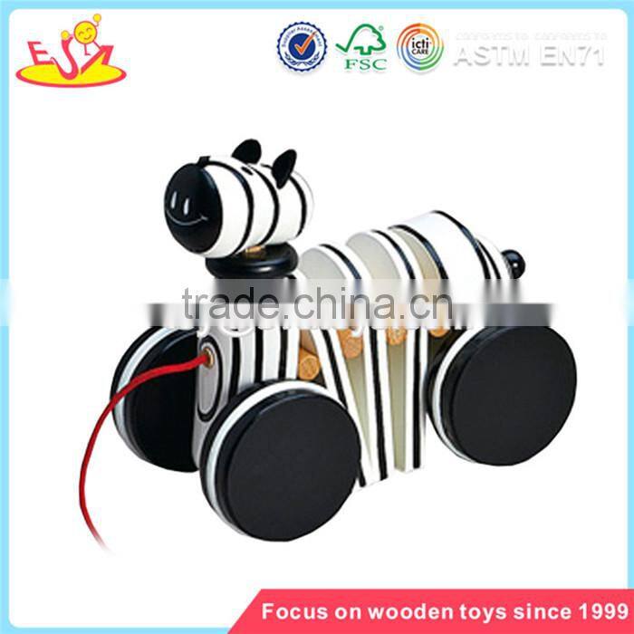 Wholesale educational wooden pull car toy new product baby wooden pull car toy W05B054