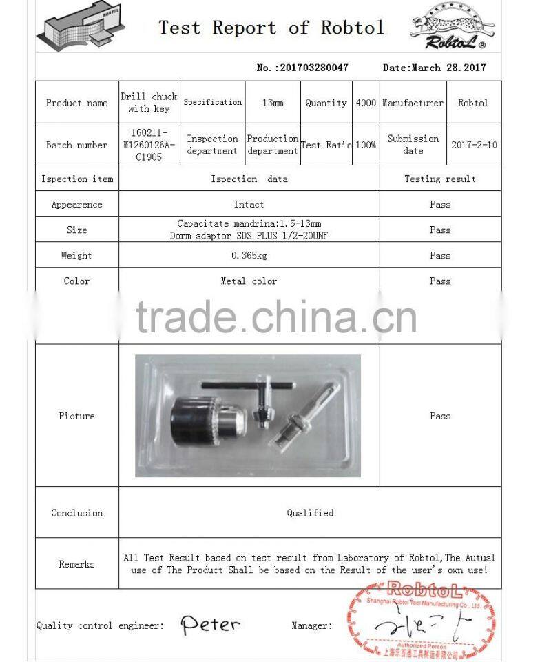 1.5-13mm 1/2-20UNF set Spanner drill chuck clamp Mini electric keyless keytype keyed self tighten light heavy duty