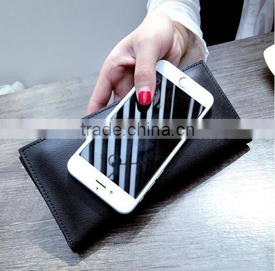 2015 new design leather lady wallet bag for handle