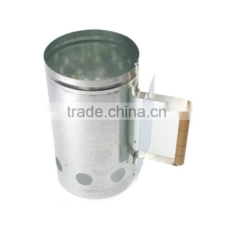 Metal chimney charcoal bucket for fire start