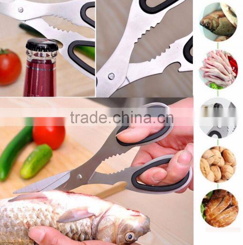 Kitchen Scissors Shears Chicken poultry fish meat Knife Serrated Multi Purpose Function Vegetable Fruit Food Herb