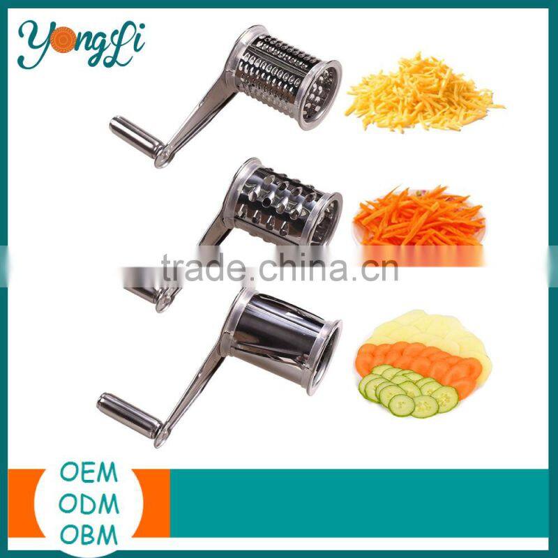 No Rust Hand-Crank Rotary Shredder 18/8 Stainless Steel Rotary Cheese Gater