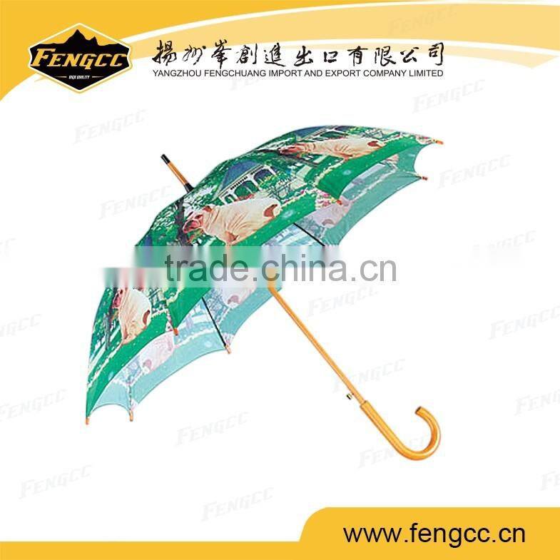 Hot Sale Custom Wooden Print Umbrella