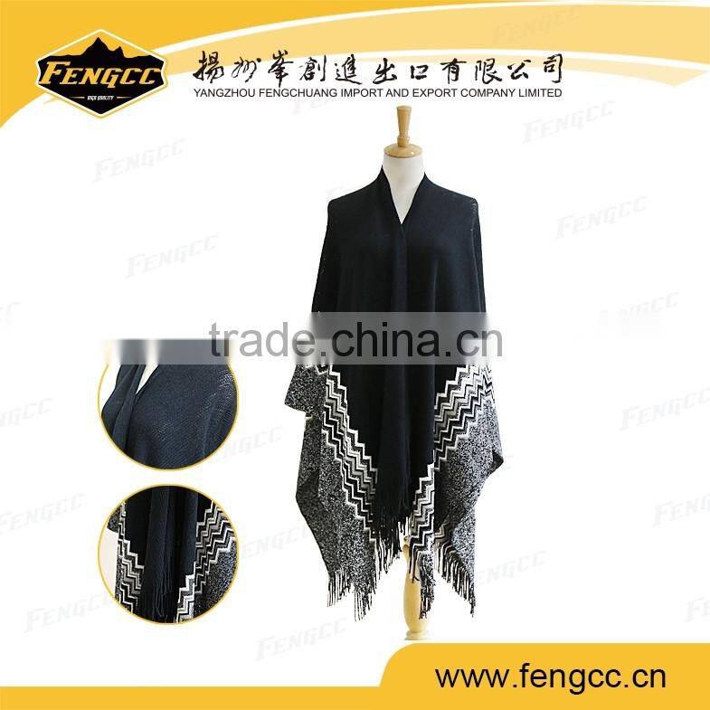 Peru autumn knitted hemming ponchos for women