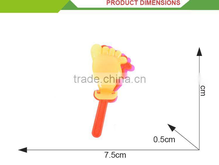 Cheap promotional gift plastic foot shape clapper toy