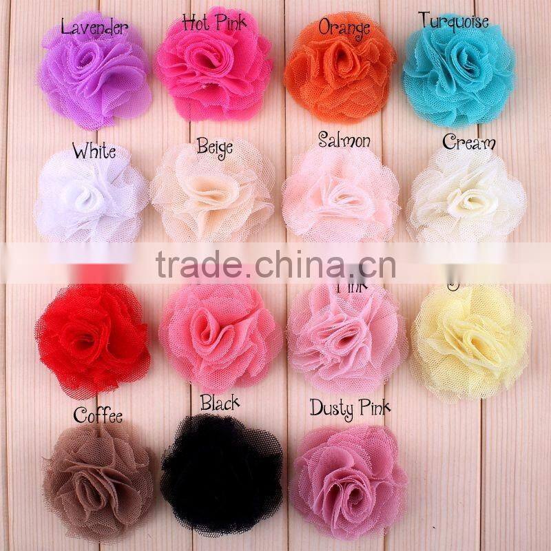 handmade mesh flower clip for kids hair accessories