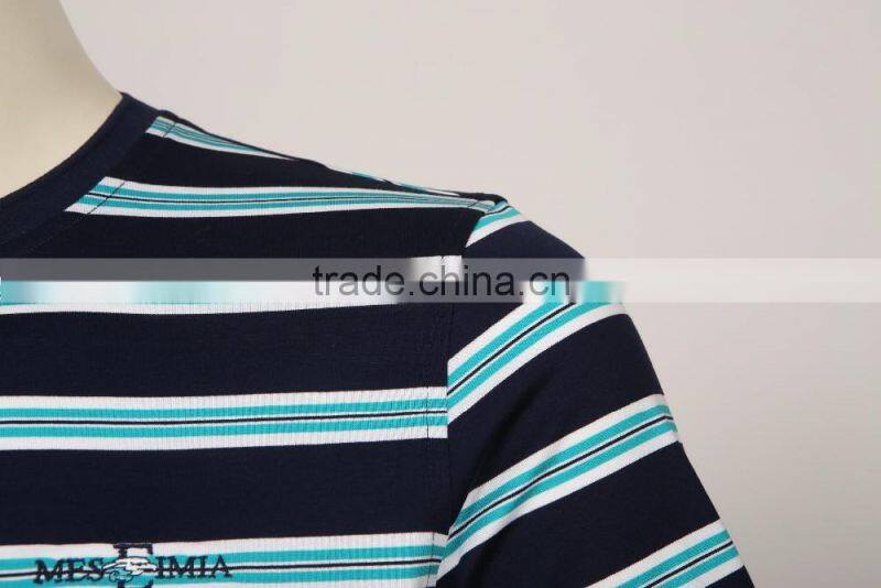 2016 men's new design cheap striped polo shirt