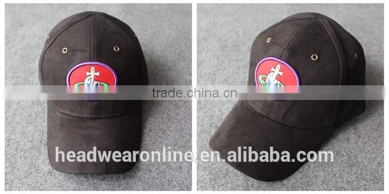 Custom Suede Fabric Embroidery Patch Baseball Cap Without Button