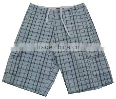 BU-1021men's Pure cotton Y/D check shorts