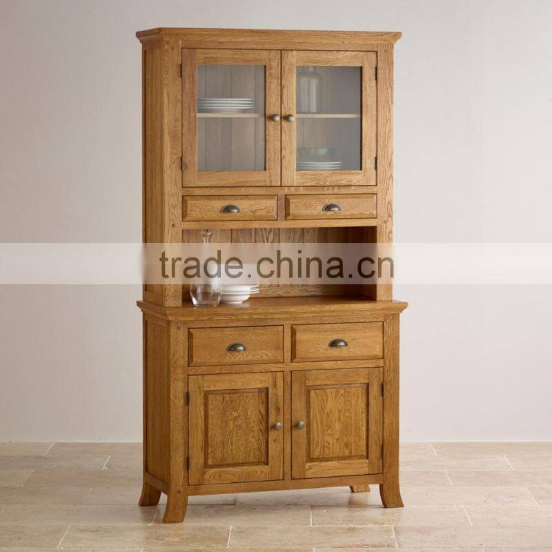 rustic oak wood small sideboard top with good design and 100% solid oak wood