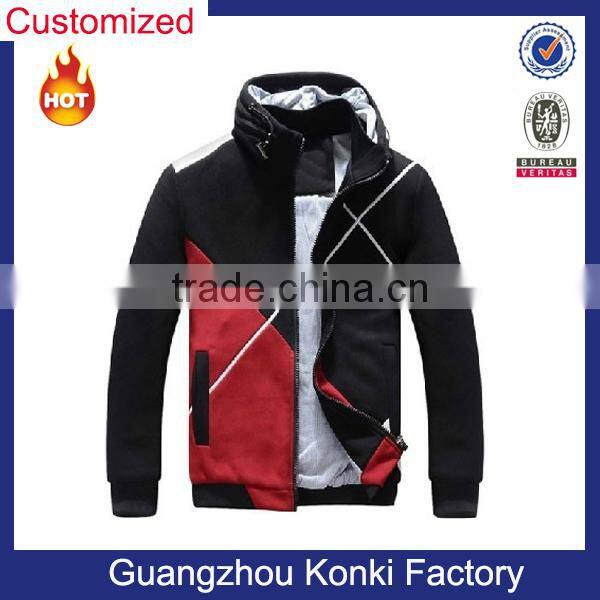 oem design cotton fleece front zip men hoody