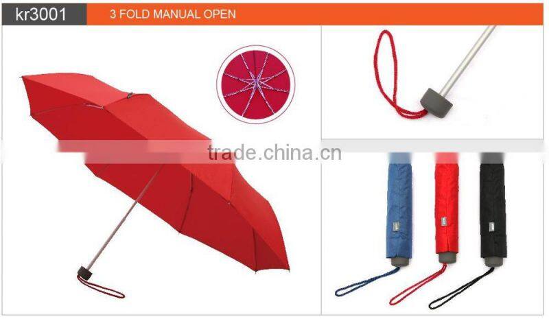 Manual Open Waterproof 3 Fold Custom Cheap Umbrella Wholesale