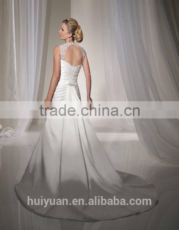 sexy detachable strap satin beaded ball gown real sample wedding dress