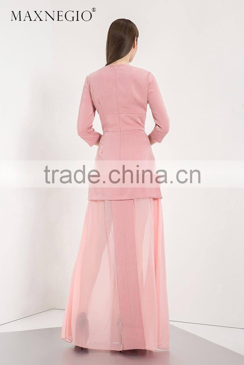 Guangzhou Wholesale Fashion Elegant Pink Sweetheart Evening Dress for Lady