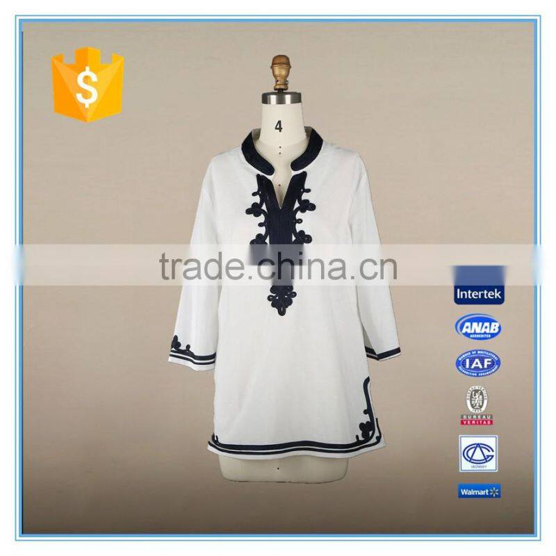 New Design Lady Latest Long Kurti Embroidered V-neck Designs Yada Clothing