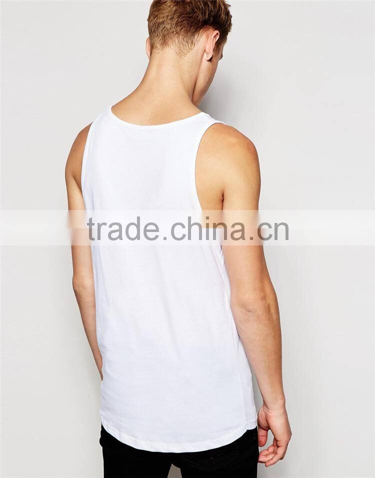 Mens plain white tank custom 100 cotton tank top