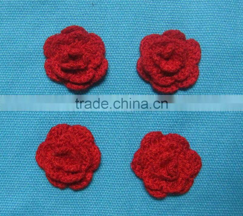 machine made cotton crochet flower applique