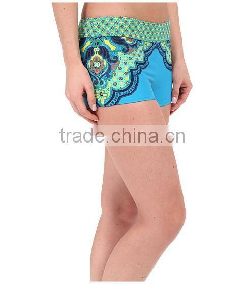 women swimming pants printing dry fit sports shorts