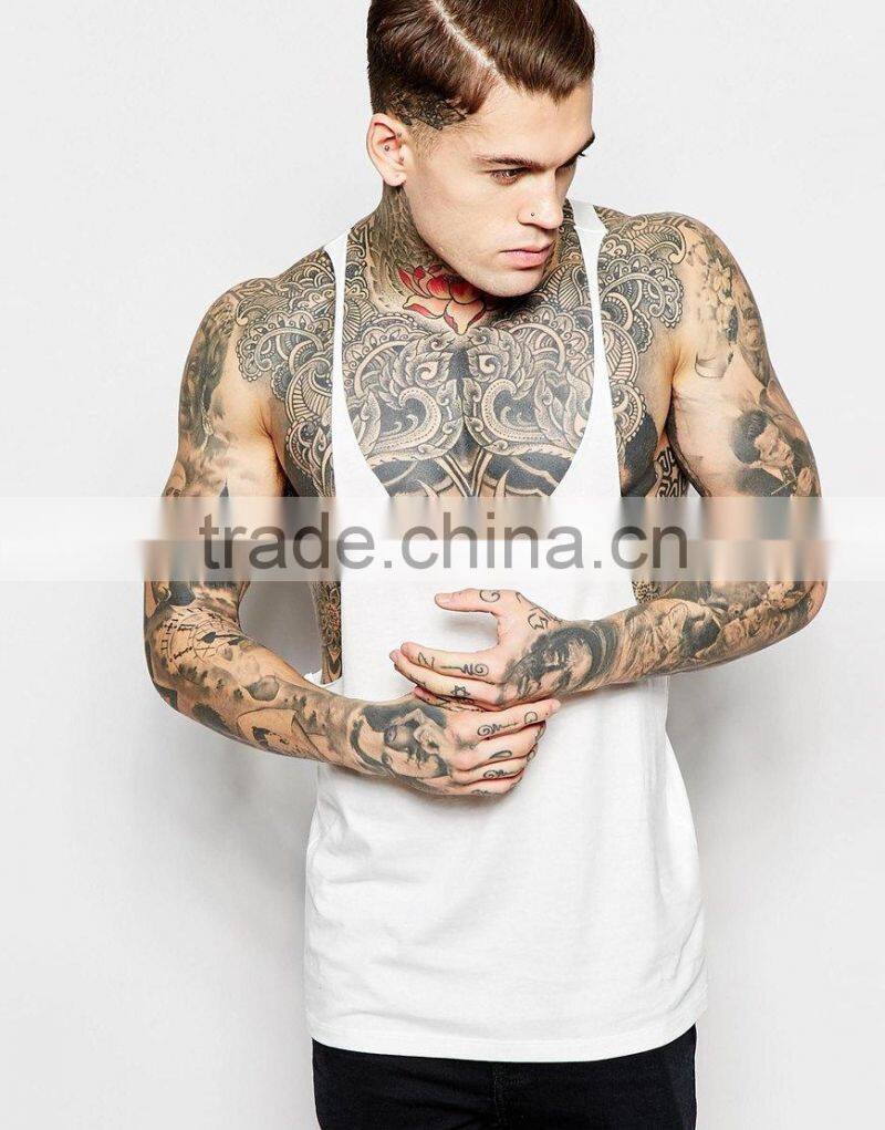 new vests with extreme racer back and raw edges