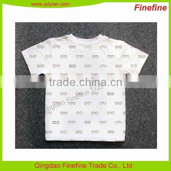 Custom Baby Kids Allover Printed Cotton Jersey Summer T Shirt