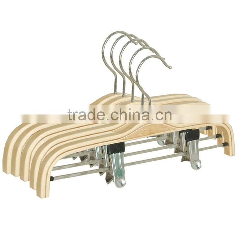 Girls high grade wood pants hanger sleek wood coat hanger black laundry wooden shirts hanger