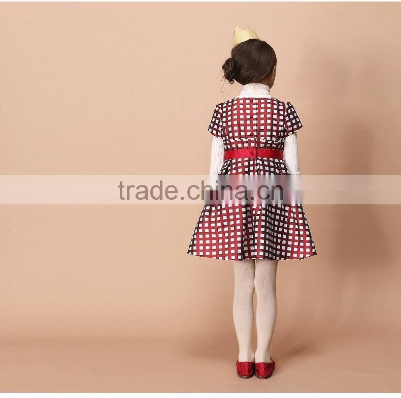 2017 high quality one piece design spring summer short sleeve baby girl party dress children frocks designs