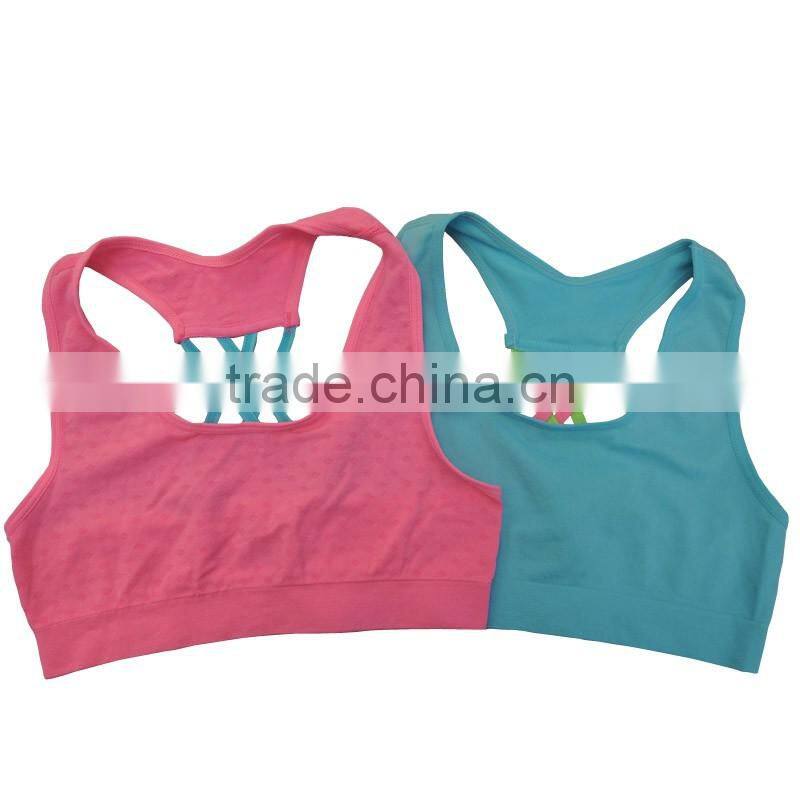 New design strappy fashion tube top bra fancy kids underwear girls