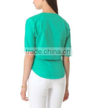 95cotton 5spandex women beautiful design slim-fit shirt