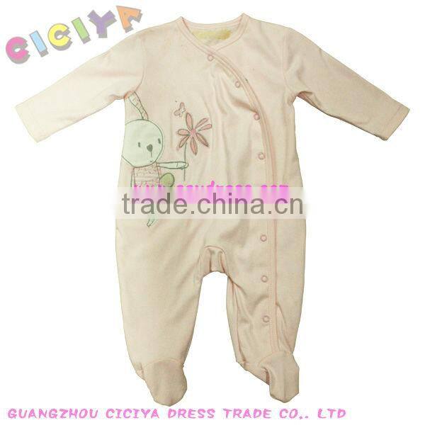 Wholesale custom winter/spring design round collar baby girl romper