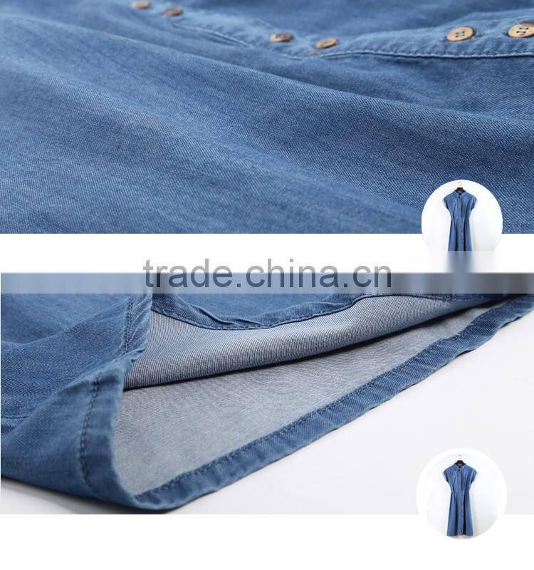 elegant short sleeve denim jeans dress/women casual dress