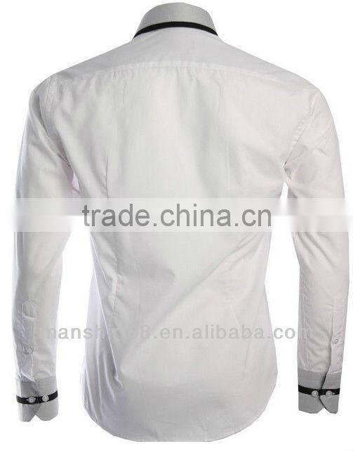 Custom Slim Fit pattern Collar office contrast color long sleeve Shirt