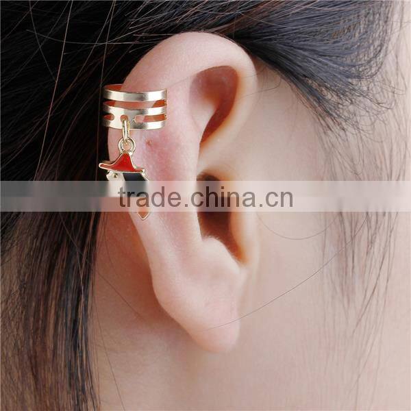 Halloween Ear Cuffs Clip Wrap Earrings Gold Plated Multicolor Witch Enamel 26mm x 10mm