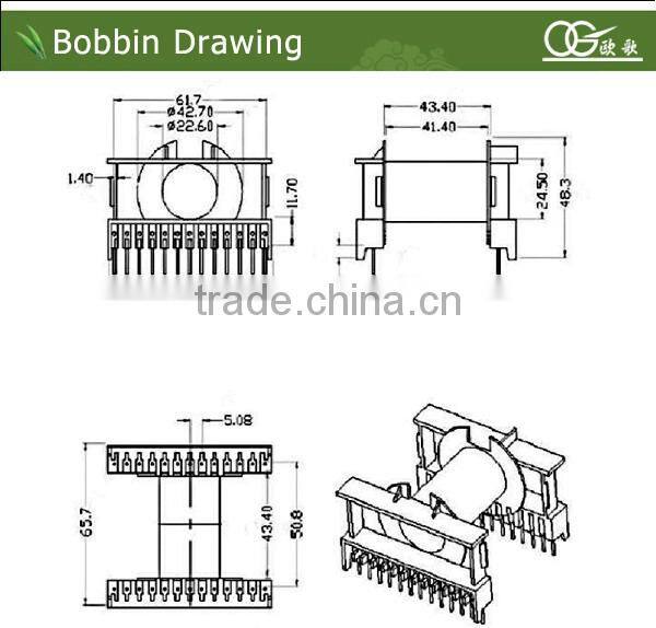 ETD59 PIN12:12 sendust core bobbin