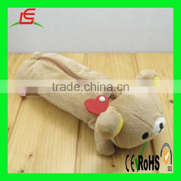 LE C1688 mini bear plush pencil case , pen box toy