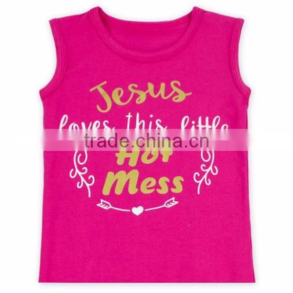 Wholesale letter printed PIE teenager baby girls top shirt for children M6082111