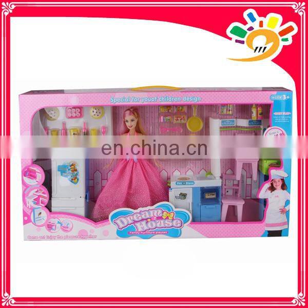 New design doll,beautiful girl doll with tableware set toy
