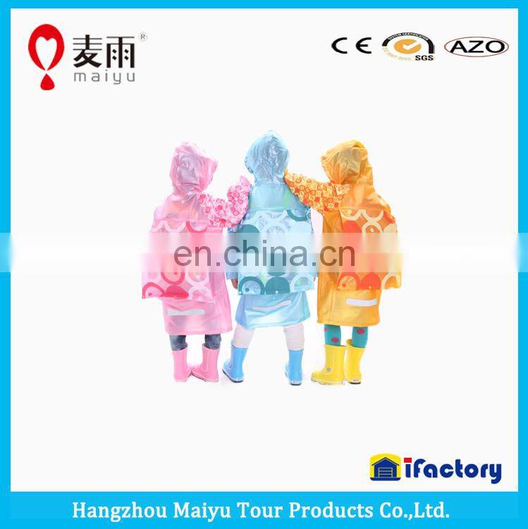 Maiyu 100% waterproof kids raincape cute with hood