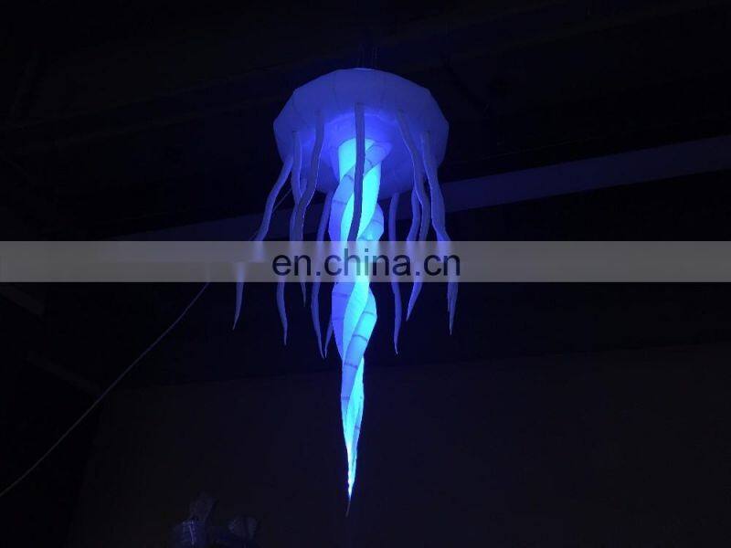 Purple inflatable jellyfish scaleph LED light, decoration for trade show