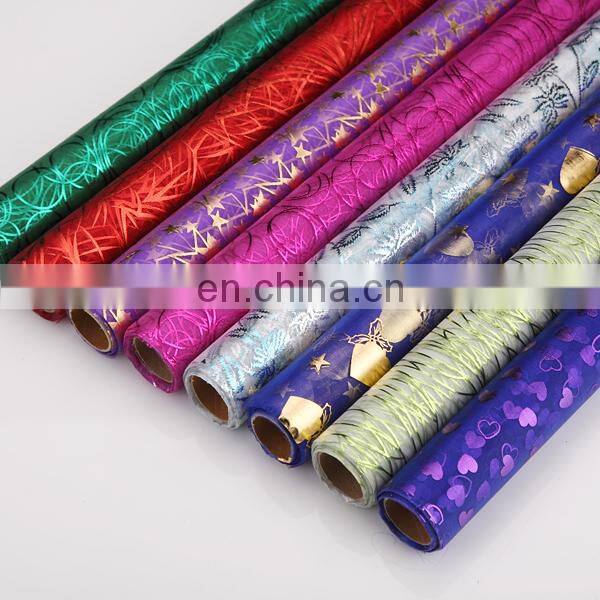 plant pattern printed organza foil printed organza fabric christmas decoration organza