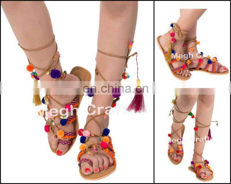 Designer Dangle Fashion Pom Pom Earrings -Boho Banjara Bohemian gypsy Gota Pom Pom Earrings