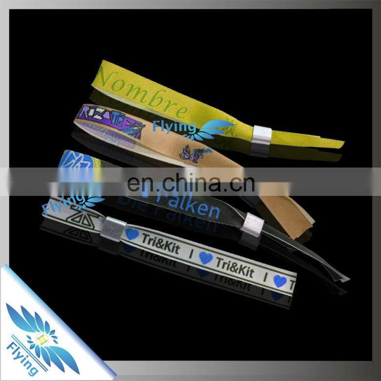 soft wear festival custom satin wristband fabric wristbands with lock