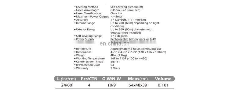 Oem Offered Factory 2017 Custom Made Laser Level Type 6116