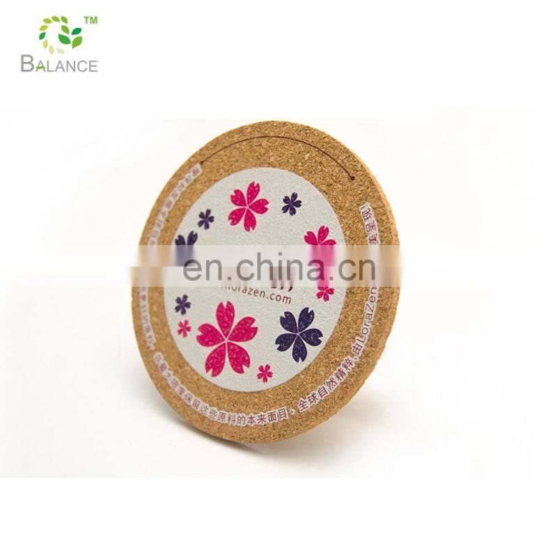 Round Custom cork coaster / wooden coaster blank ceramic coaster with cork back