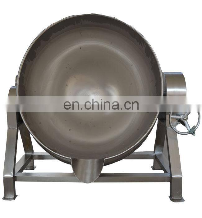 Industrial stainless steel 1000L steam double jacketed cooking kettle with agitator