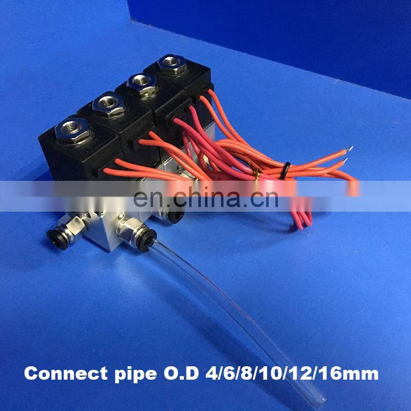 4pcs manifold valve connect pipe O.D 4mm 6mm 8mm 10mm 12mm Aluminium solenoid valve 3V1-06 AC DC 3 way direct acting valve