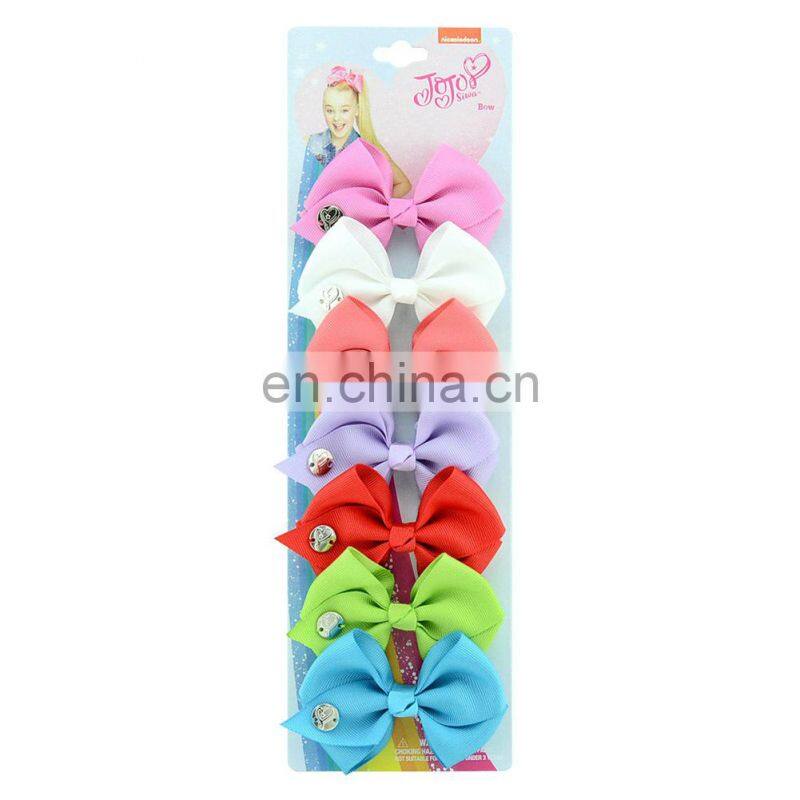 xmas 42color 3.5" JOJO kids hair Bow girl snowman colorful print Barrettes Girl Hair Rainbow Unicorn kids party hair clipper