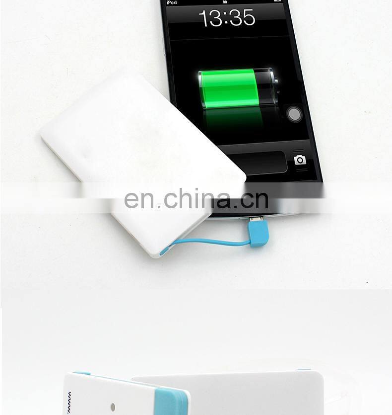 small size card power bank 2500mah portable phone charger wholesale mini power bank